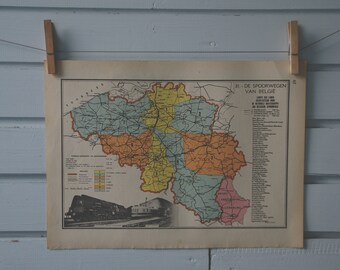 1941 Vintage Belgium Map