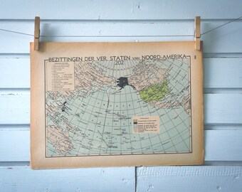 1941 Vintage Map of the Territories of the United States