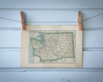 1923 Vintage Map of Washington