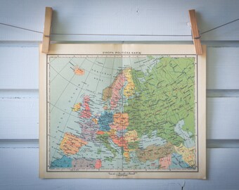 1959 Vintage Map of Europe