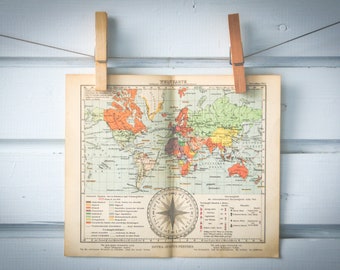 1931 Vintage World Map