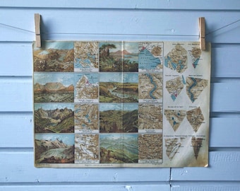 1930s Vintage Introduction to Cartography Atlas page