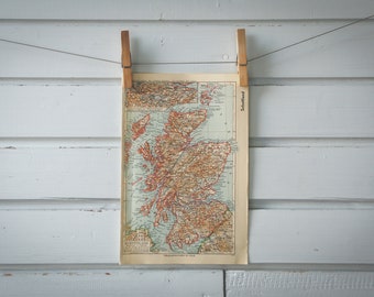 1936 Vintage Scotland Map