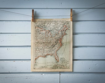 1887 Vintage East USA Map