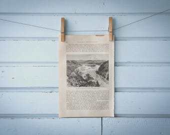 1897 Vintage Missouri River Lithograph Illustration
