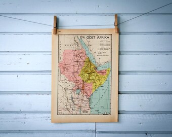 1941 Vintage East Africa Map