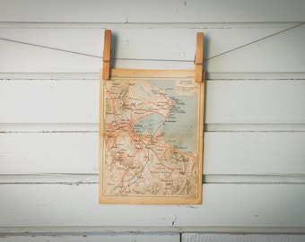 1927 Vintage Tunis & Surroundings Map