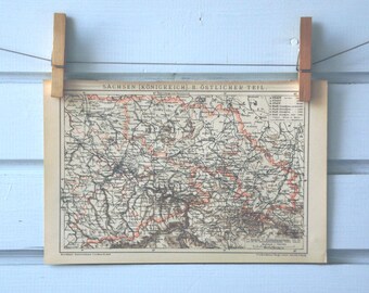 1894 Vintage East Saxony Map