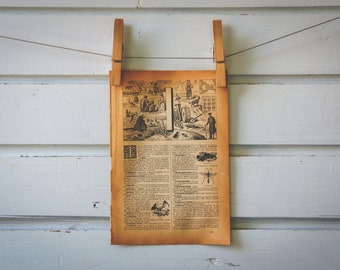 1913 Vintage Letter I Lithograph Illustration
