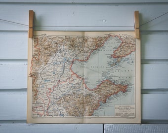 1907 Vintage Bohai Sea Map