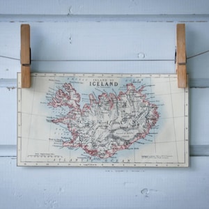 Carte vintage de l'Islande, 1904