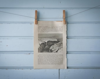 1897 Vintage Greenland Landscape Lithograph Illustration