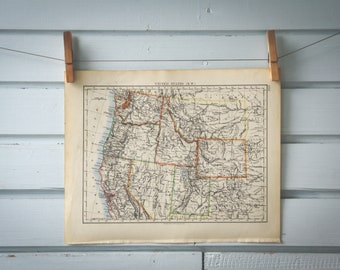 1901 Vintage Northwest USA Map