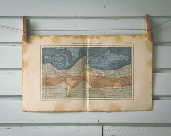 1872 Vintage World Map