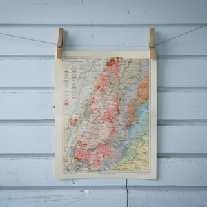 Carte géologique de la Forêt-Noire, vintage 1907