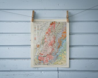 1907 Vintage Black Forest Geology Map