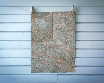 1930s Vintage West Serbia Map