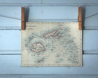 1892 Vintage Map of Fiji