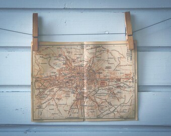 1910 Vintage Saint-Étienne Map
