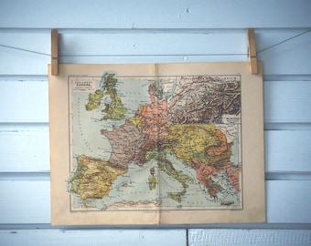 1910s Vintage Map of Europe