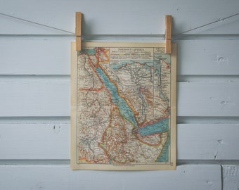 1936 Vintage Northeast Africa Map