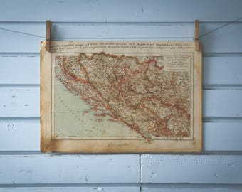 1904 Vintage Bosnia Map