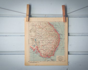 1929 Vintage Southeast Australia Map