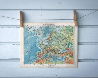 1965 Vintage Map of Europe