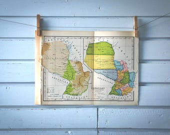 1946 Vintage Map of Paraguay
