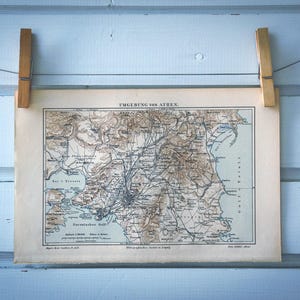 1907 Vintage Athens & Surroundings Map