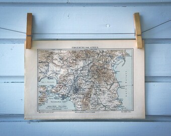 1907 Vintage Athens & Surroundings Map