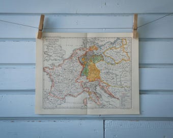 1907 Vintage Map of Central Europe in Early 19th Century
