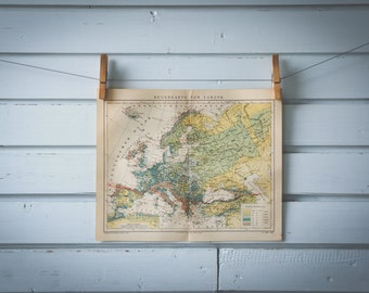 1887 Vintage Rainfall Map of Europe