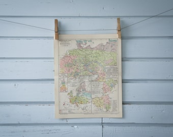 1907 Vintage Spring Arrival Map of Europe