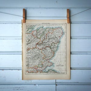 1901 Vintage Ostschottland Karte