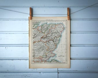 1901 Vintage East Scotland Map