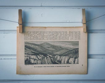 1890 Vintage the Jura Mountains Lithograph Illustration