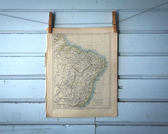 1892 Vintage East Brazil Map