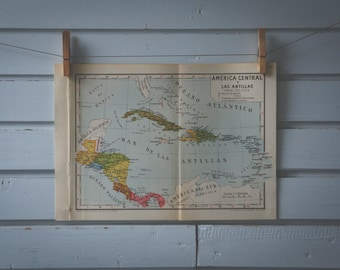 1946 Vintage Caribbean Map