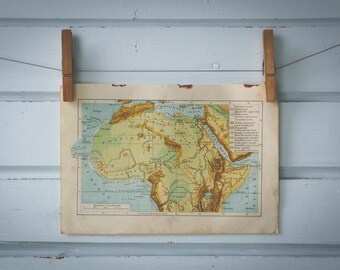 1916 Vintage North & Central Africa Map