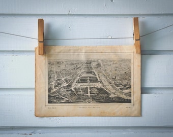 1890 Vintage Paris Lithograph Illustration