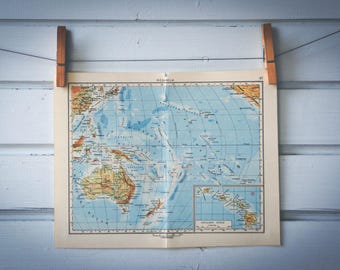 1956 Vintage Oceania Map