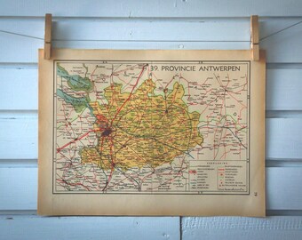 1941 Vintage Map of Belgium Antwerp Province
