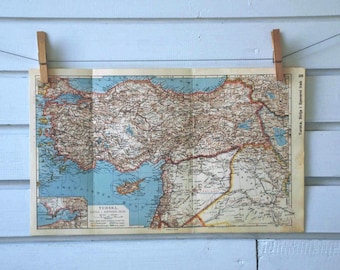 1938 Vintage Map of Turkey