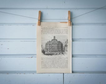 1897 Vintage New York Lithograph Illustration