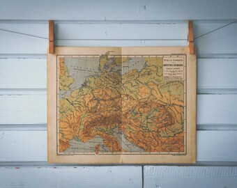 1897 Vintage Central Europe Map