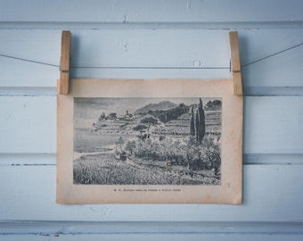 1894 Vintage South Italy Lithograph Illustration