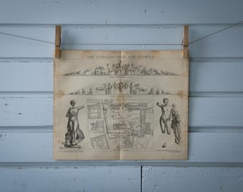 1887 Vintage Map of Ancient Olympia