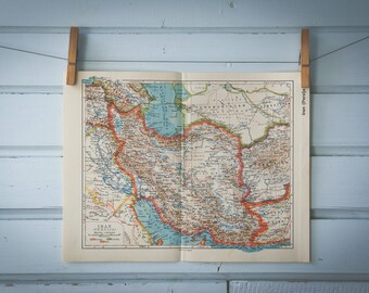 1938 Vintage Map of Iran