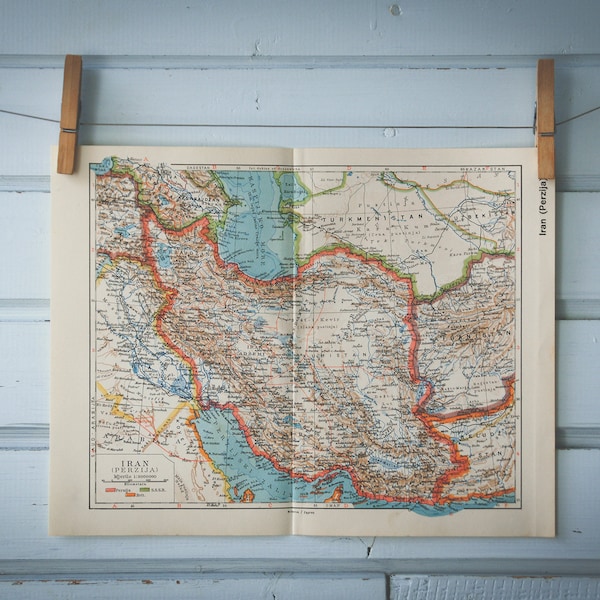 Vintage kaart van Iran uit 1938